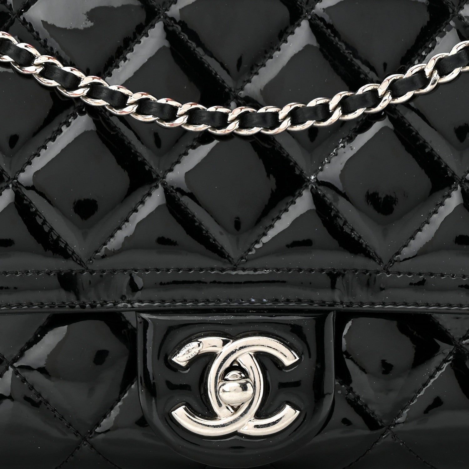 Chanel Patent Quilted Small Coco Shine Flap Black 8 of 11