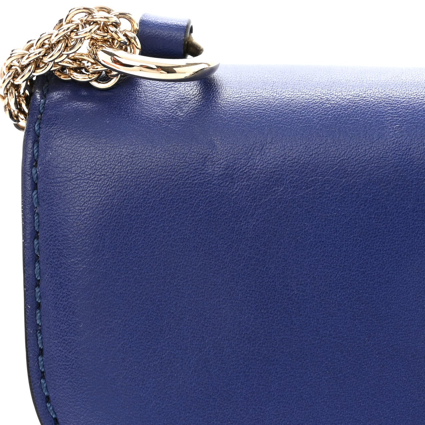 Vitello Small Glam Lock Rockstud Flap Blue China