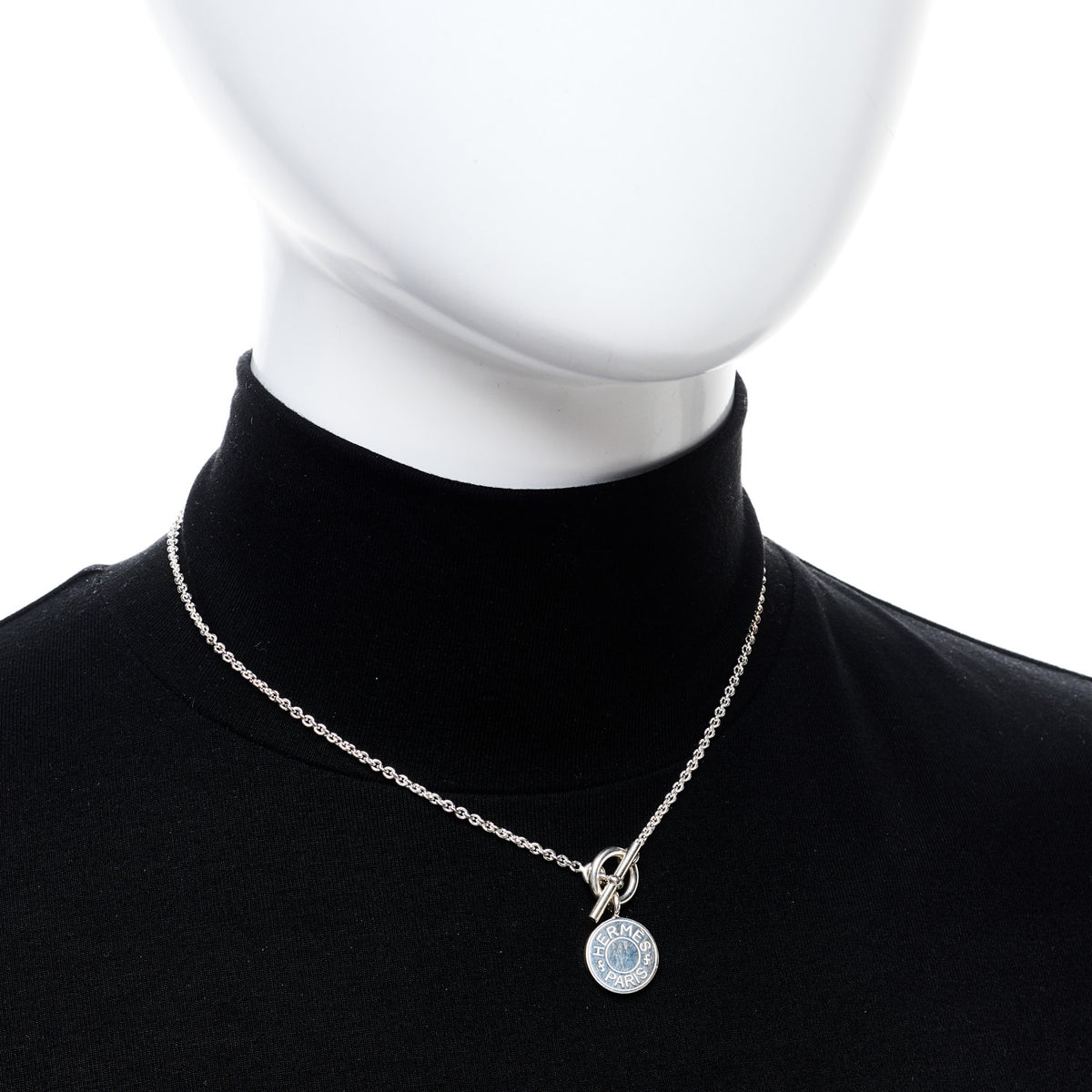 Hermes Sterling Silver Amulettes Ex-Libris Pendant Necklace 2 of 4