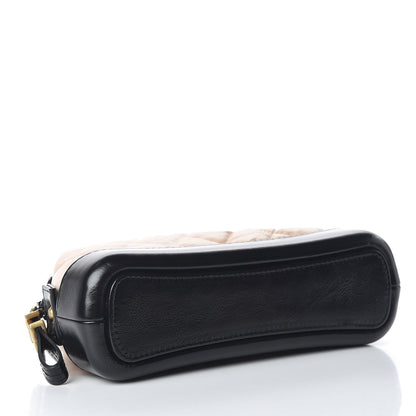 Chanel Aged Calfskin Quilted Gabrielle Cosmetic Case Beige Black 4 of 10