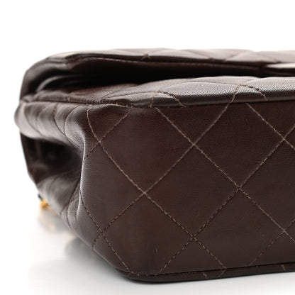 Chanel Lambskin Quilted Small Double Flap Dark Brown 10 of 17