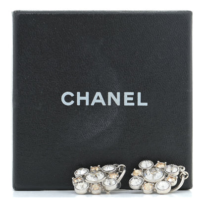Chanel Crystal CC Dangle Earrings Silver 5 of 5