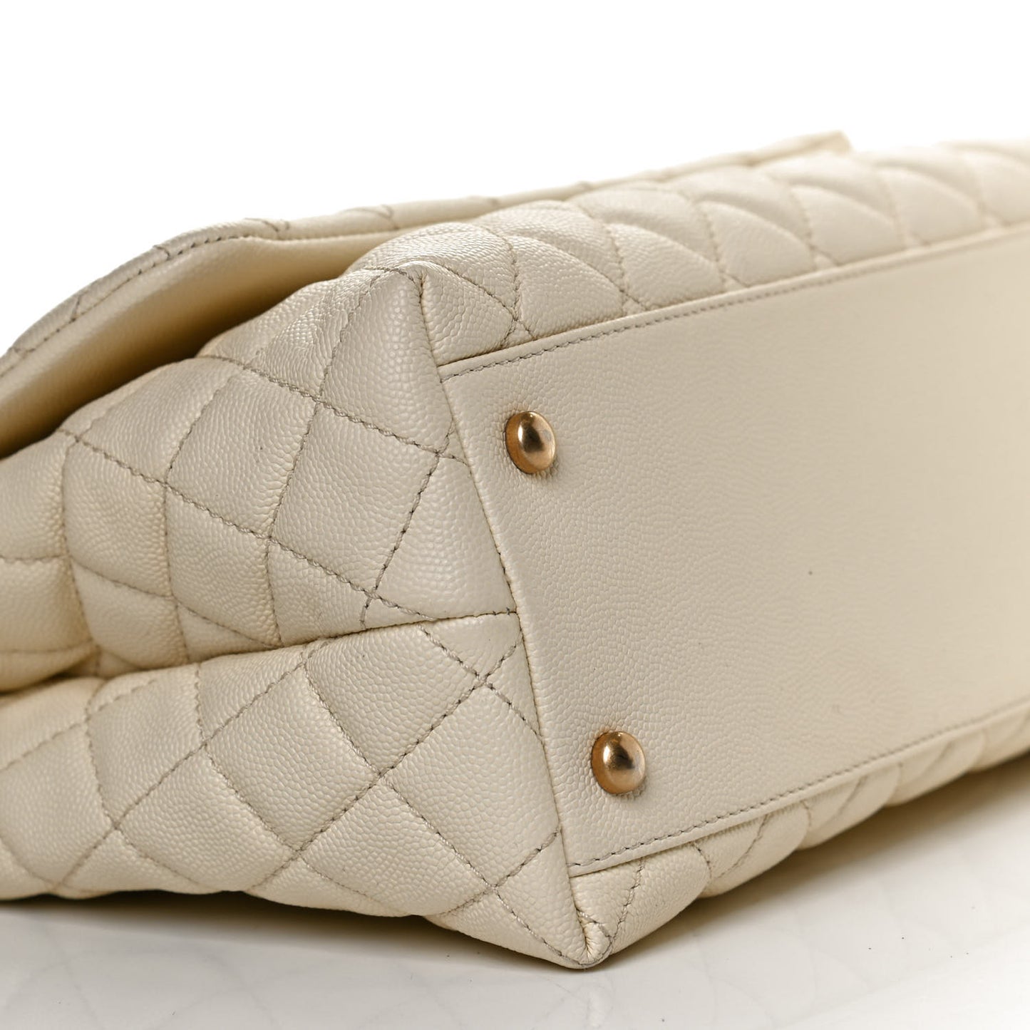 Caviar Elaphe Quilted Small Coco Handle Flap Ivory