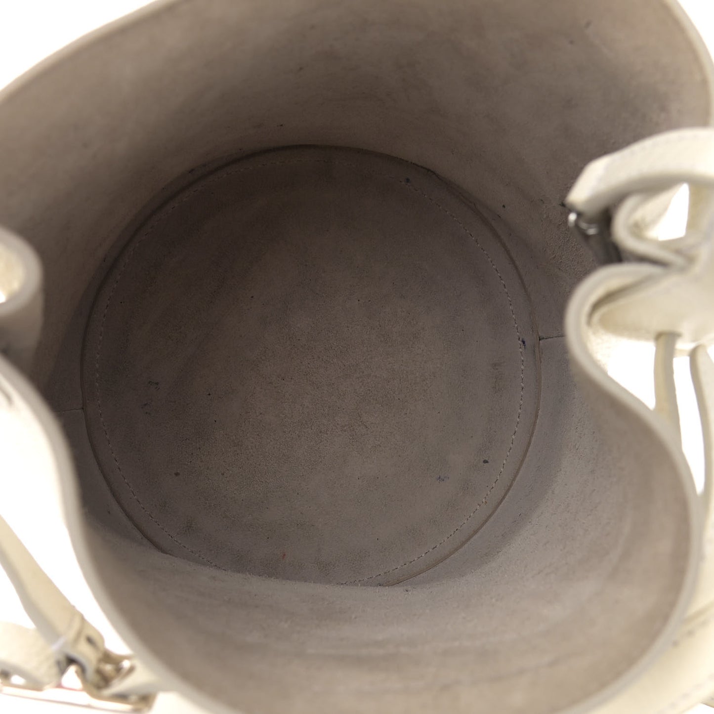 Supple Grained Calfskin Nano Big Bag Bucket White