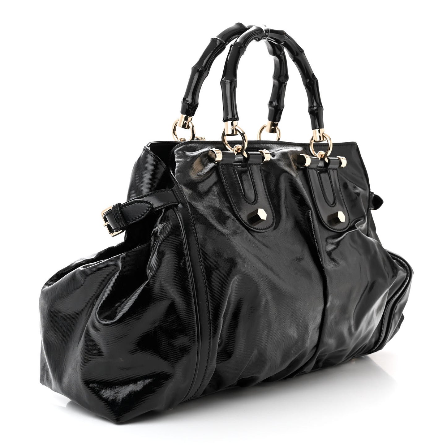 Dialux Pop Bamboo Large Top Handle Tote Black