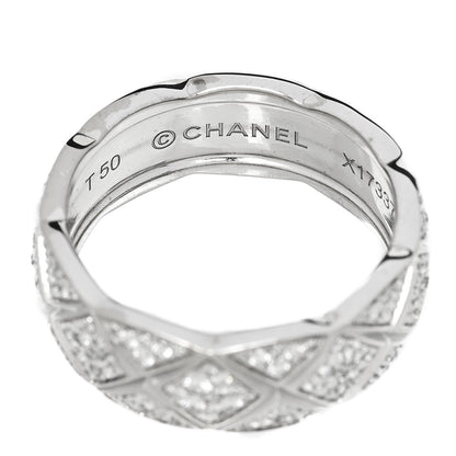Chanel 18K White Gold Diamond Small Coco Crush Pave Ring 50 5.5 4 of 6