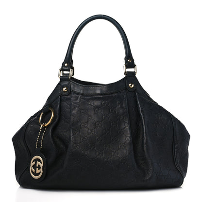 Gucci Guccissima Medium Sukey Tote Black 1 of 15