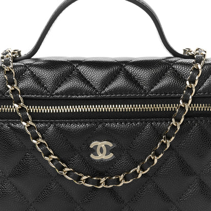 Chanel Caviar Quilted Top Handle Slim Vanity With Chain Black 7 of 10
