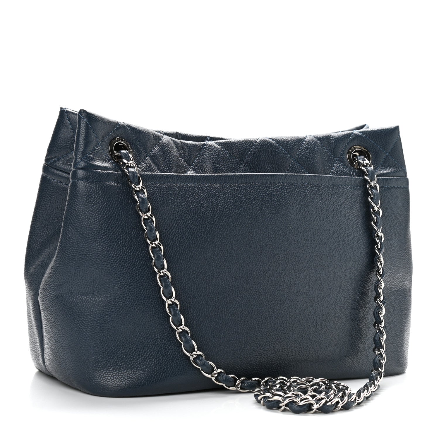 Chanel Caviar Timeless CC Soft Tote Navy Blue 3 of 10