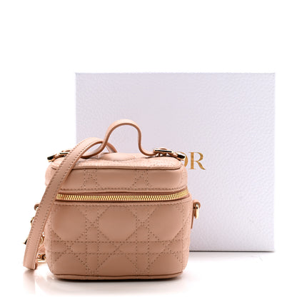 Christian Dior Lambskin Cannage Micro Lady Dior Vanity Case Rose Des Vents 12 of 12