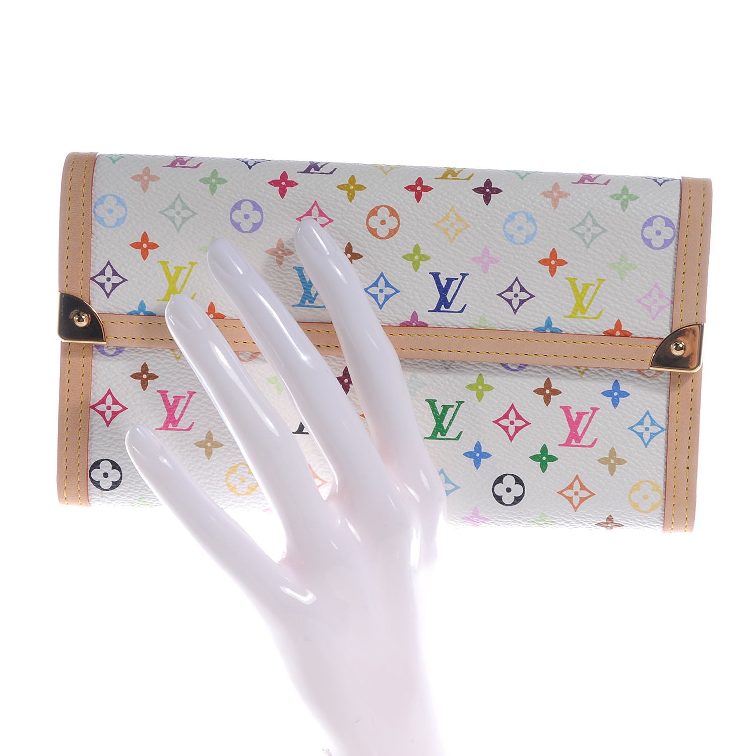 Louis Vuitton Monogram Multicolor Porte Tresor International Wallet White 2 of 8
