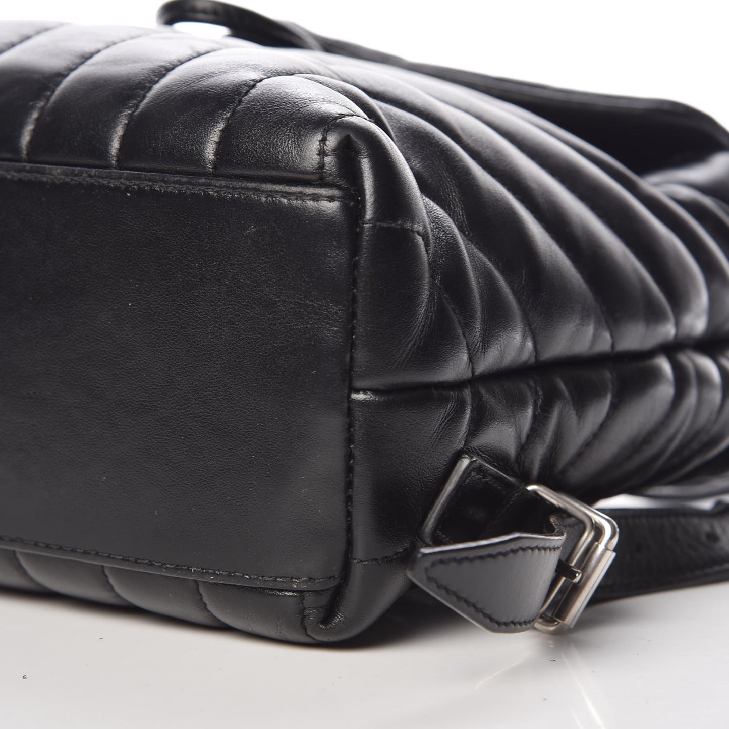 Calfskin Y Quilted Monogram Small Loulou Backpack Black