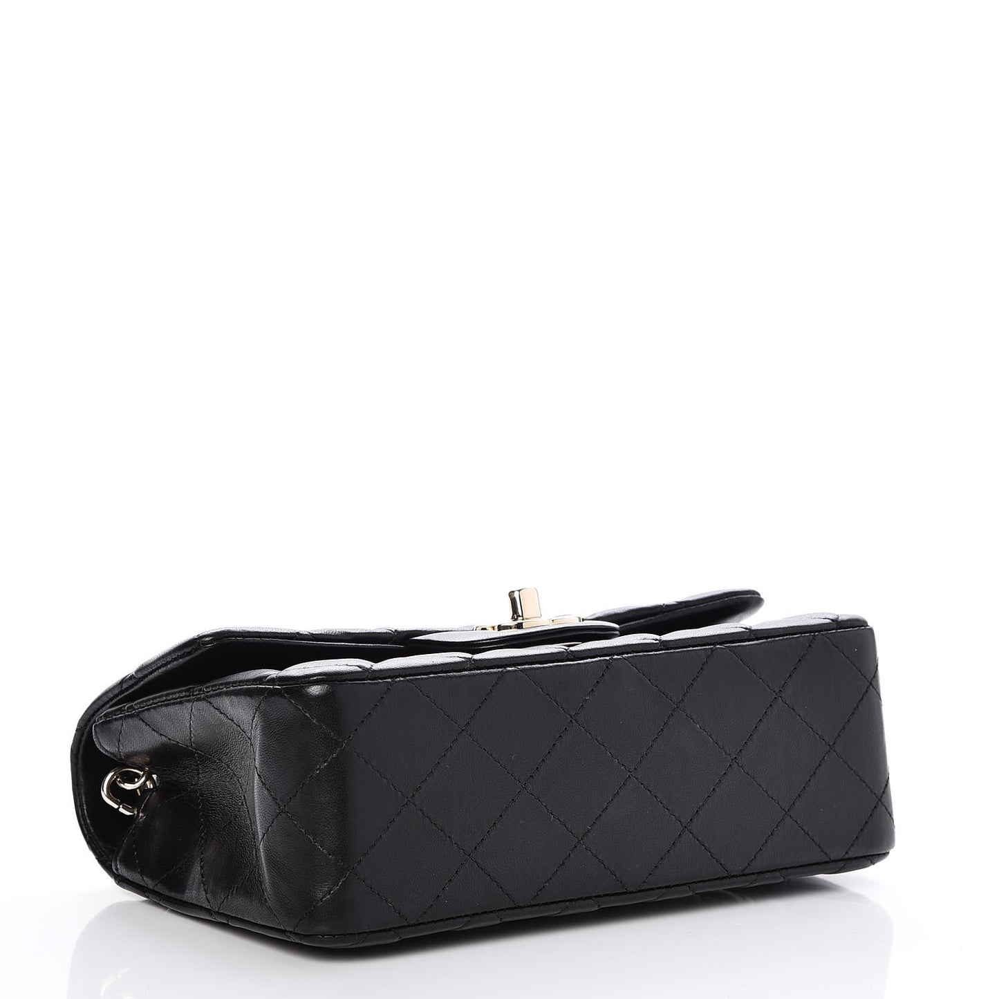 Lambskin Quilted Mini Rectangular Flap Black