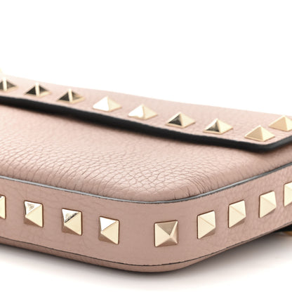 Valentino Garavani Grainy Calfskin Rockstud Crossbody Pouch Poudre 9 of 10