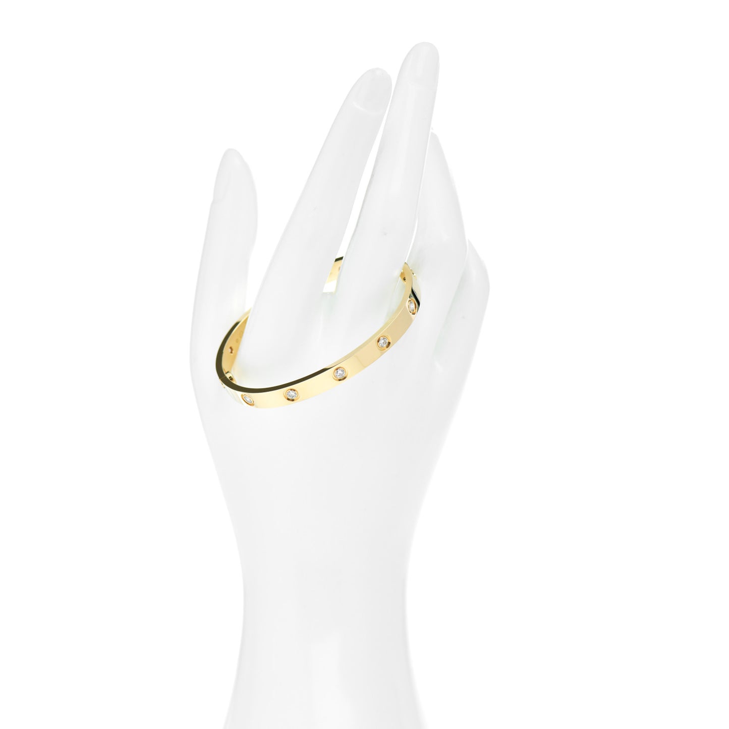 18K Yellow Gold 10 Diamond LOVE Bracelet 17