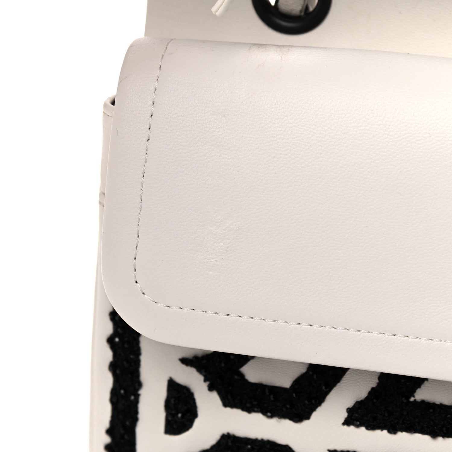 Chanel Lambskin Crystal Embroidered Medium Garden Of Versailles Double Flap Black White 15 of 21