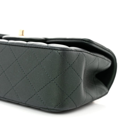 Chanel Iridescent Lambskin Quilted Mini Top Handle Rectangular Flap Dark Green 10 of 10