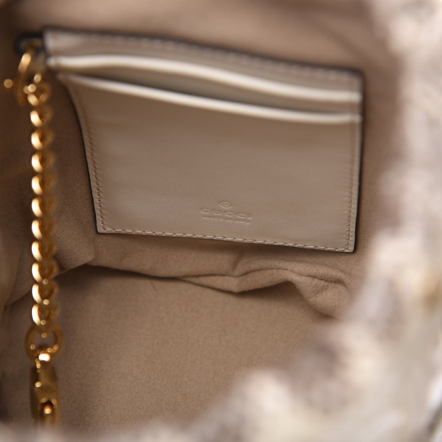 Snakeskin Mini Zumi Bucket Bag Grey