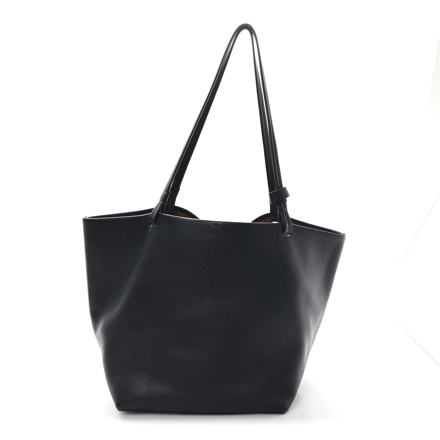 Grained Calfskin Park Tote Three Navy
