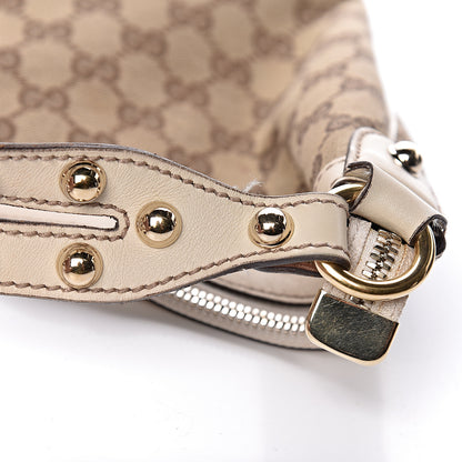 Gucci Monogram Large Biba Studded Hobo Off White 13 of 22