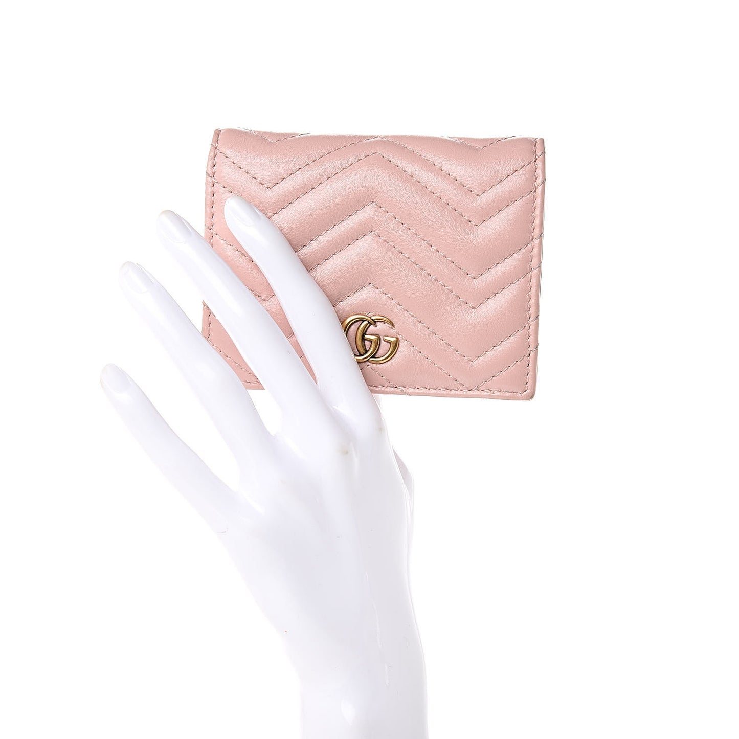 Calfskin Matelasse GG Marmont Card Case Wallet Perfect Pink