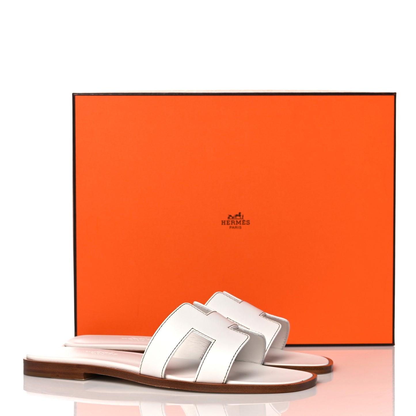 Box Calfskin Oran Sandals 35.5 White