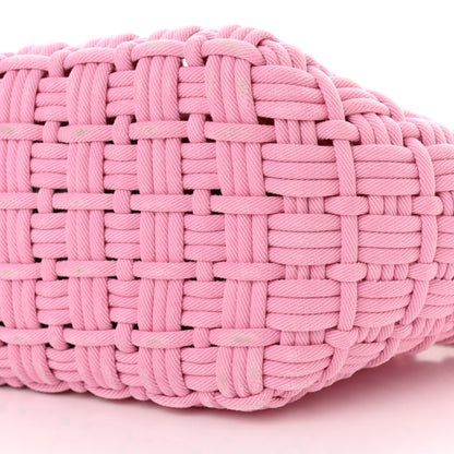 Balenciaga Washed Frayed Denim Braided XS Bistro Basket Pink 10 of 16