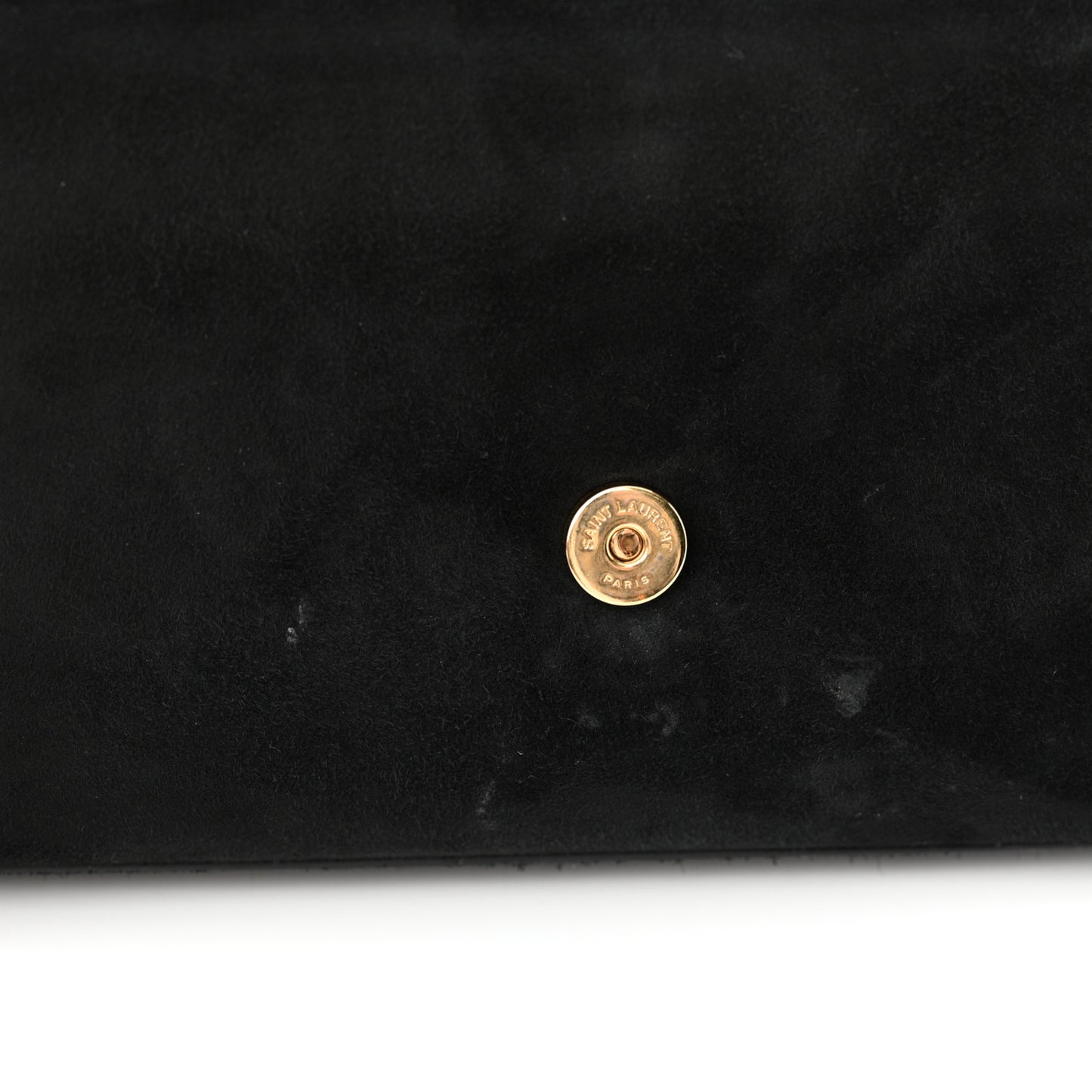 Suede Embroidered Birds Monogram Chain Wallet Black