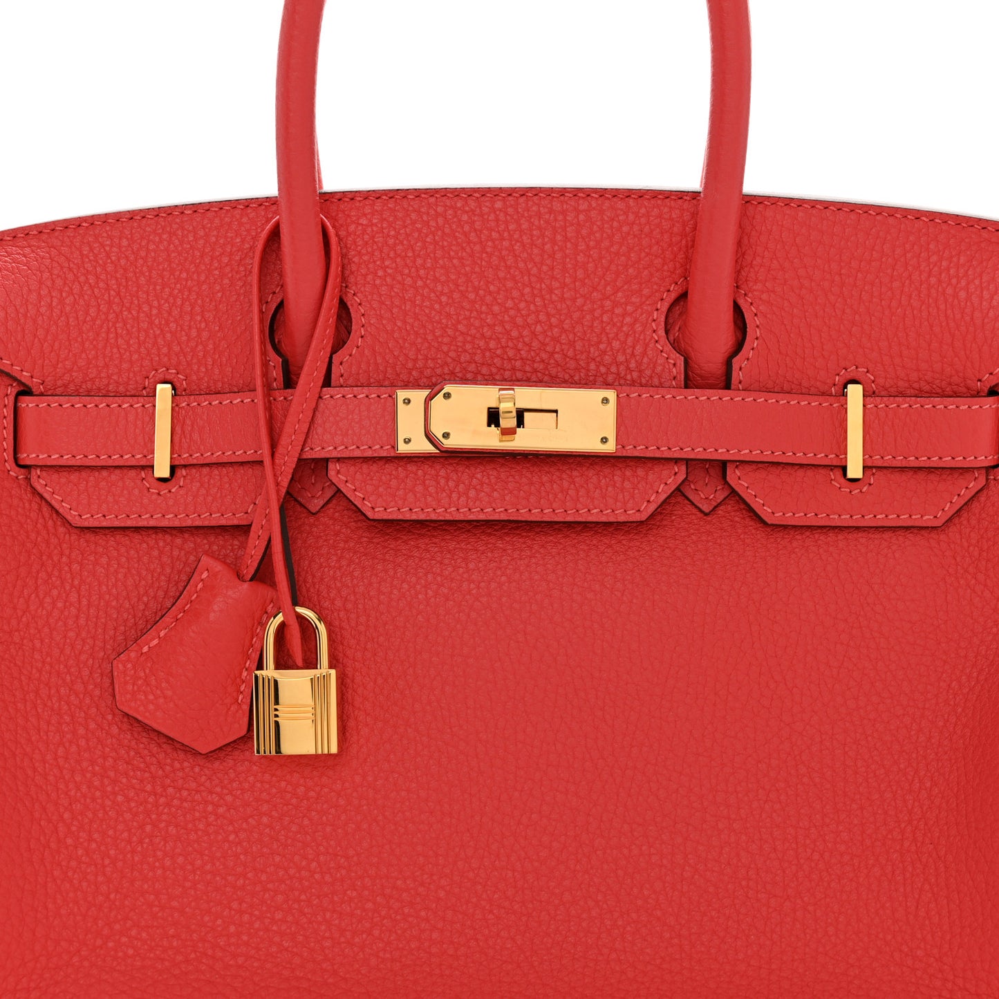 Taurillon Clemence Birkin 30 Rouge Pivoine