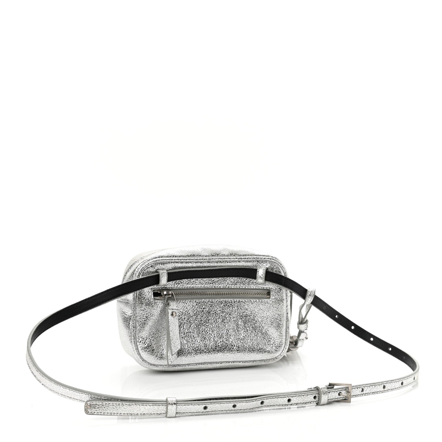 Saint Laurent Metallic Lambskin Monogram Lou Belt Bag Argento 3 of 10