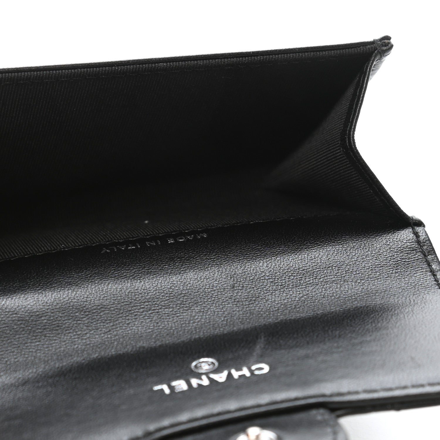 Chanel Lambskin Quilted Flap Card Holder Wallet So Black 5 of 9