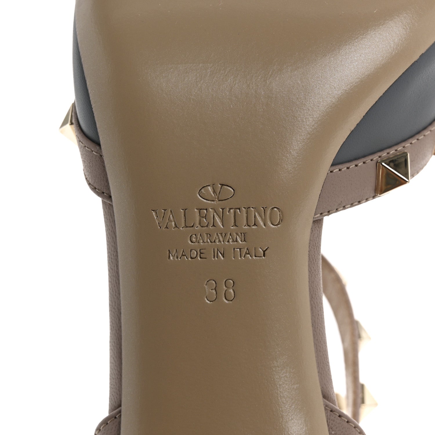 Valentino Garavani Calfskin Nappa Rockstud Ankle Strap 65mm Pumps 38 Light Stone Poudre 8 of 10