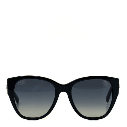 Chanel Acetate Polarized Butterfly CC Sunglasses 5412 Black 2 of 8