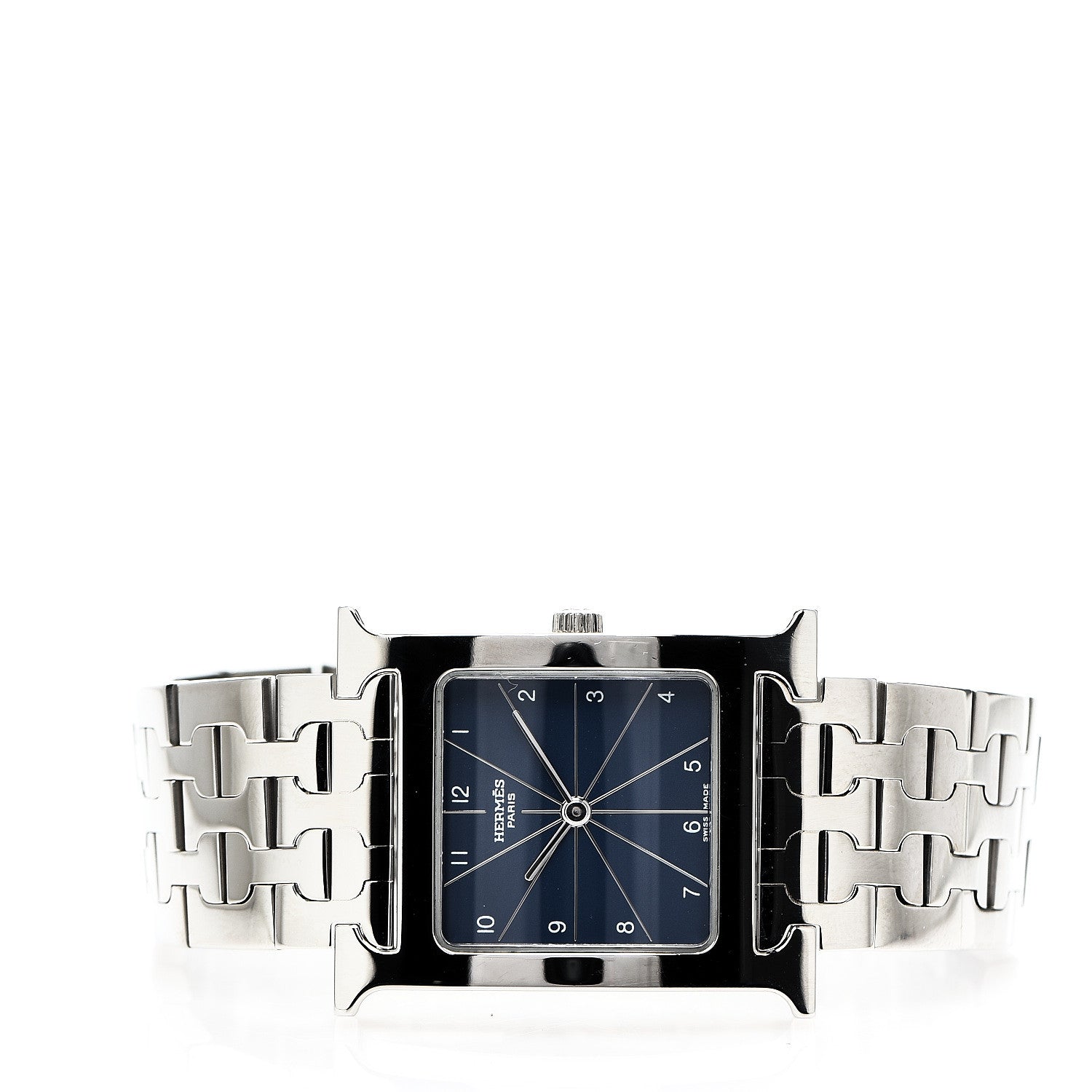 Hermes Stainless Steel 26mm Heure H Hour Quartz Watch Blue 2 of 5