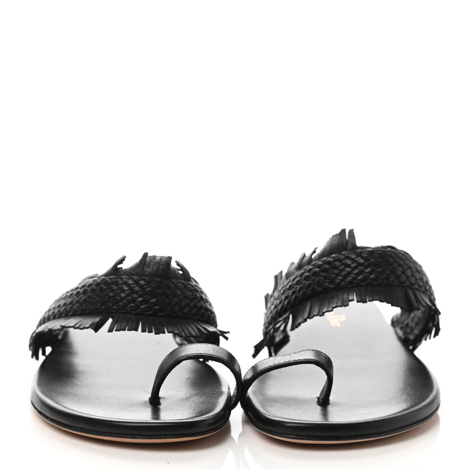 Christian Dior Lambskin Braided Wave Sandal 37 Black 2 of 4