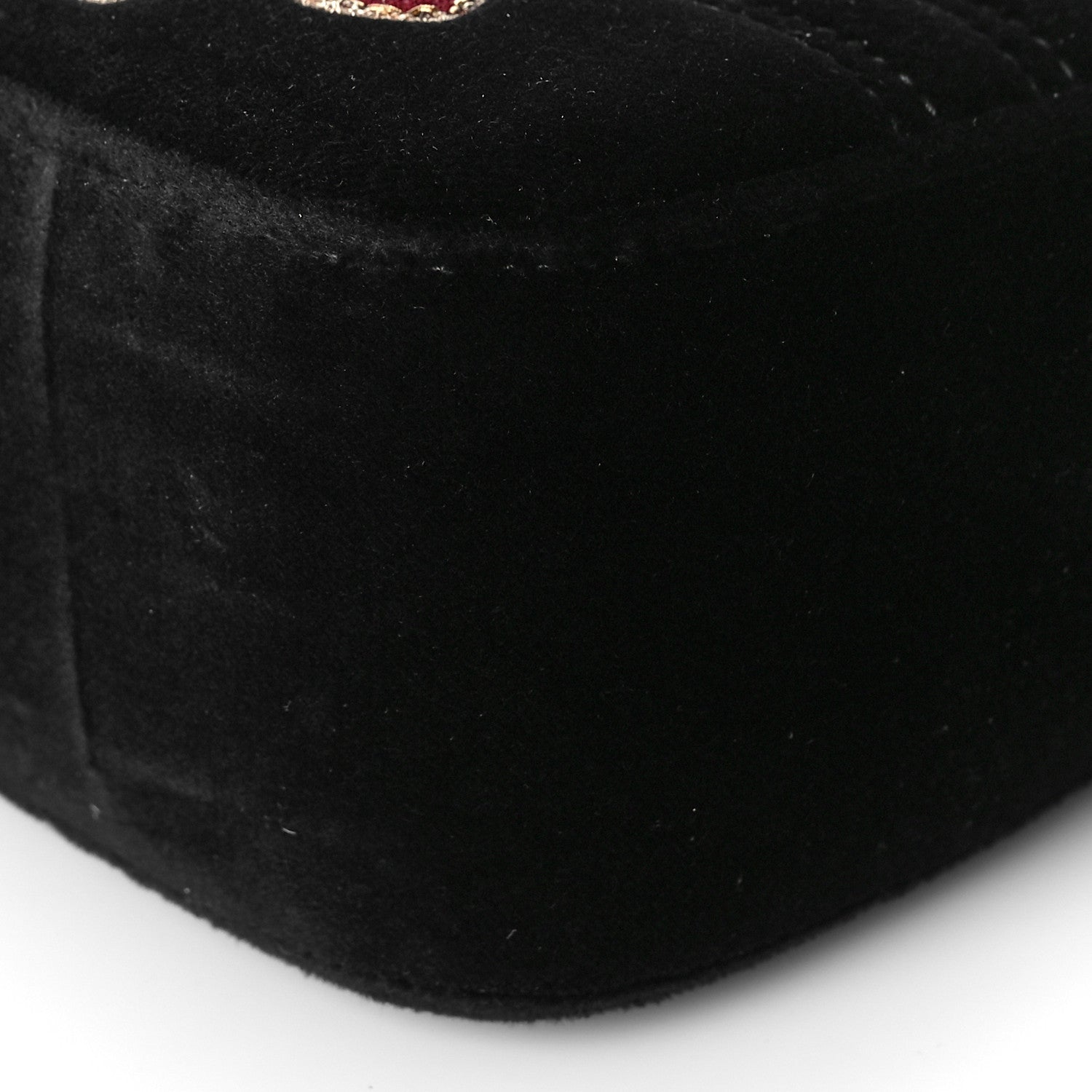 Gucci Velvet Matelasse Loved Embroidered Medium GG Marmont Shoulder Bag Black 9 of 10