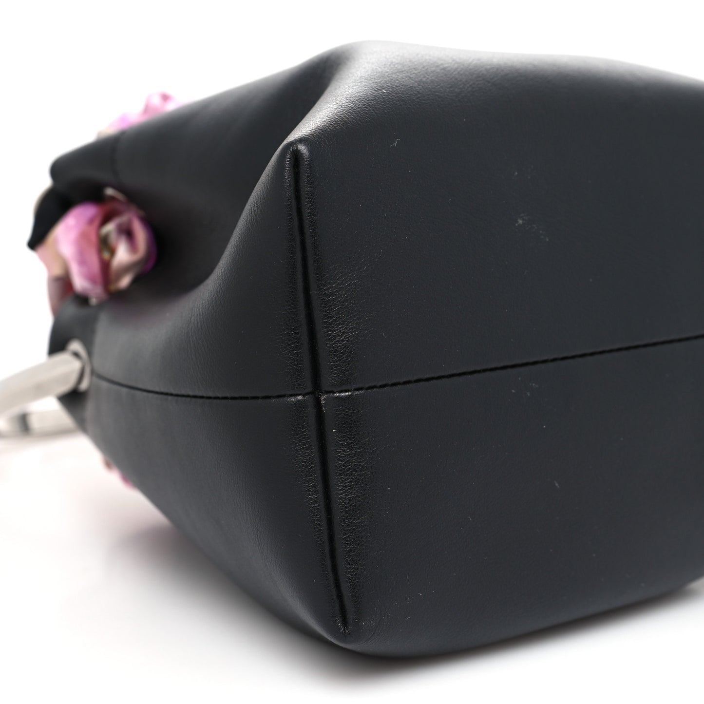 Calfskin Scarf Bon Bon Bag Bucket Bag Black