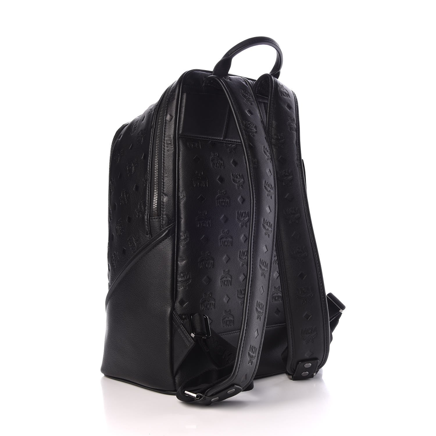 MCM Calfskin Ottomar Monogram Duke Backpack Black 3 of 8