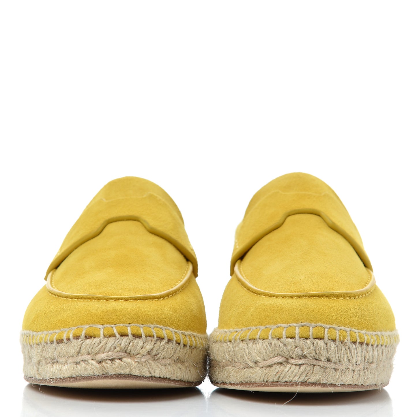 Suede Goatskin Womens Trip Espadrilles 38 Jaune Citron