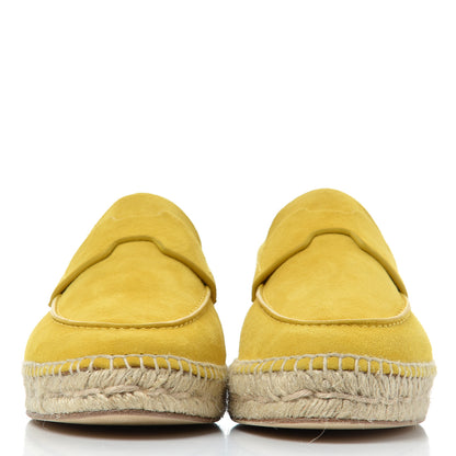 Hermes Suede Goatskin Womens Trip Espadrilles 38 Jaune Citron 2 of 18