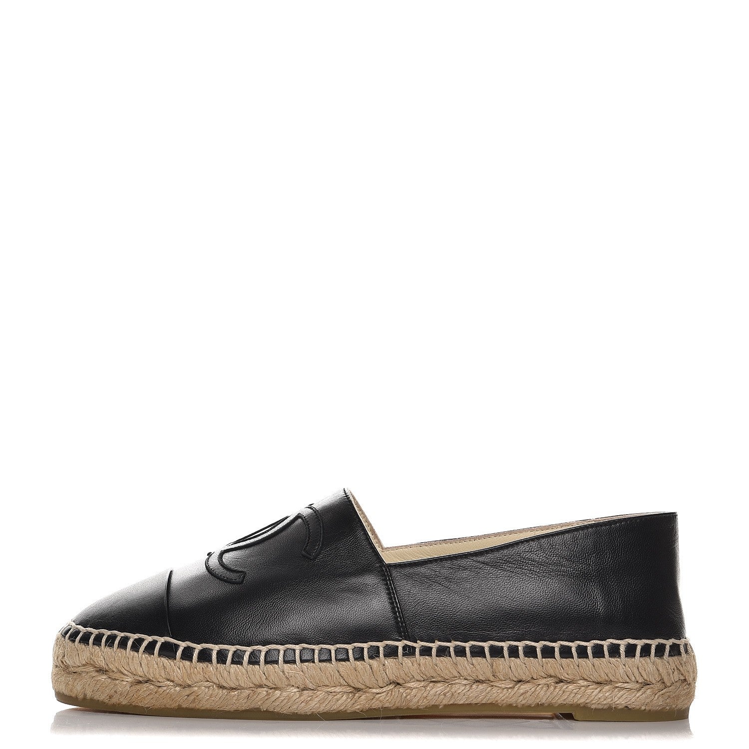 Chanel Lambskin CC Espadrilles 37 Black 1 of 8