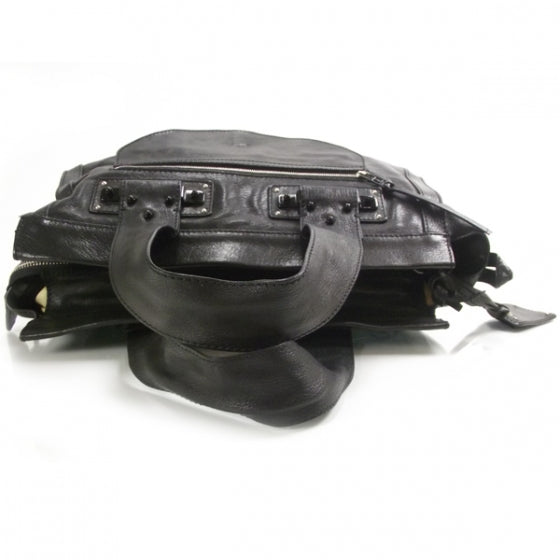 Leather Large Tracy Tote Black