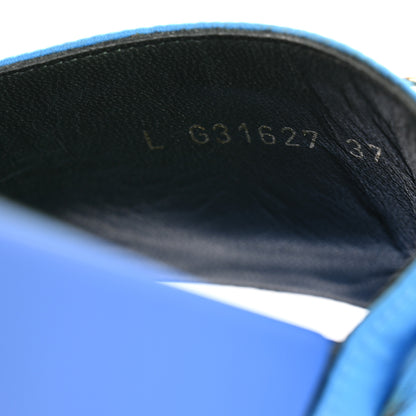 Chanel Canvas Chain Flat Sandals 37 Bright Blue 9 of 11