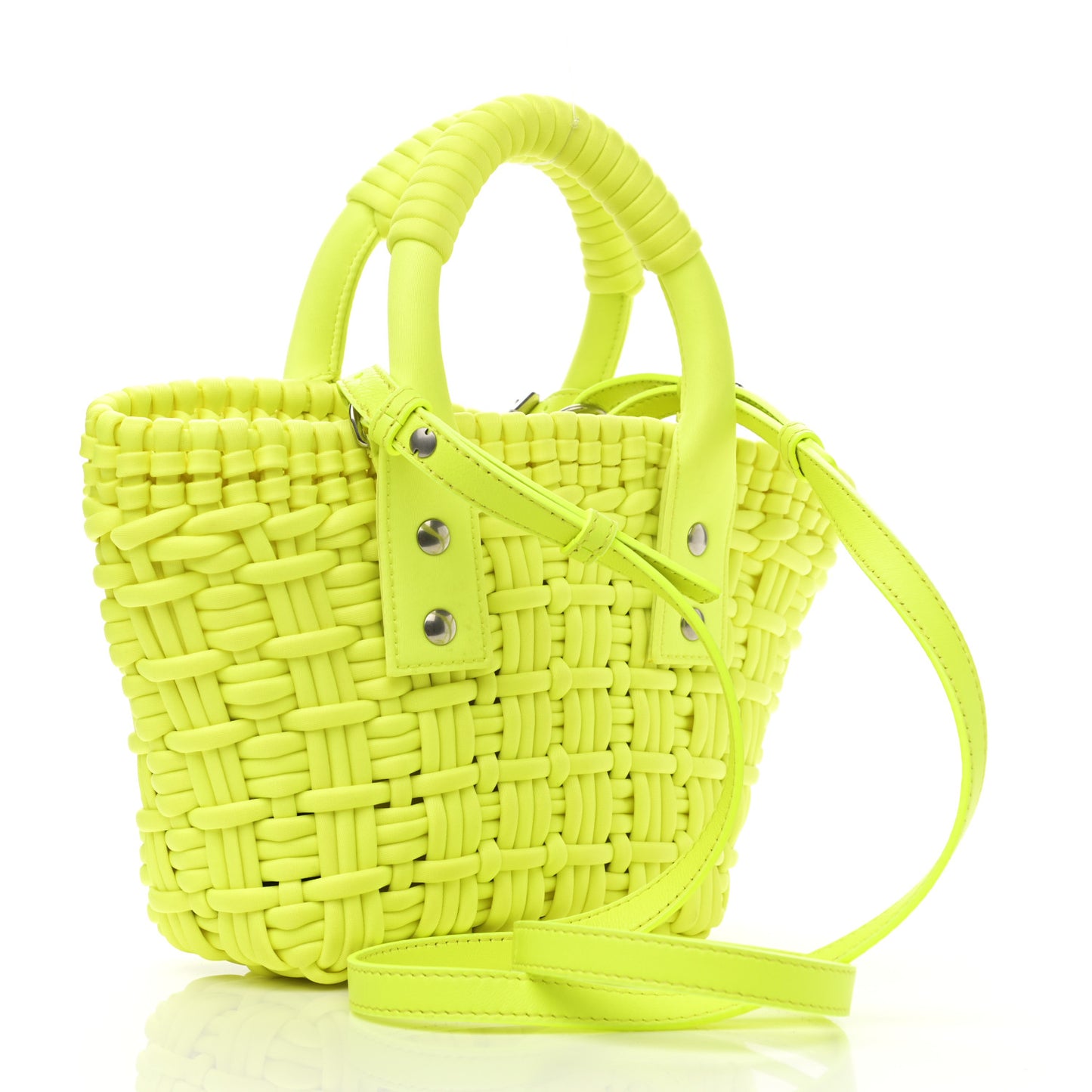 Faux Calfskin XXS Bistro Basket Fluo Yellow