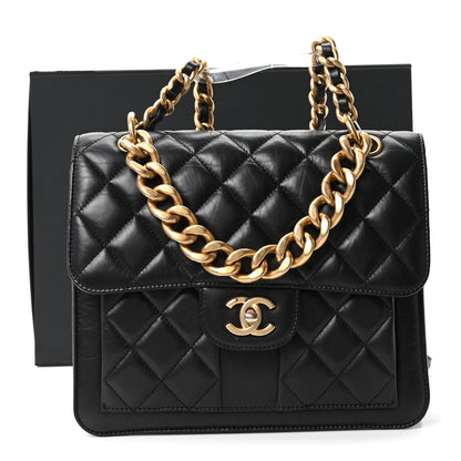 Chanel Aged Calfskin Quilted Double You Backpack Black 10 of 10