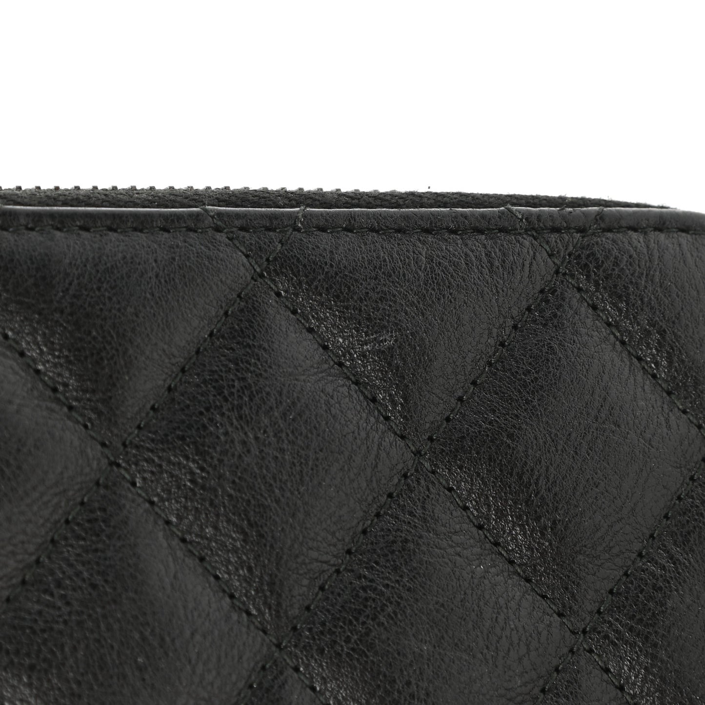 Calfskin Quilted Zip Coin Purse So Black