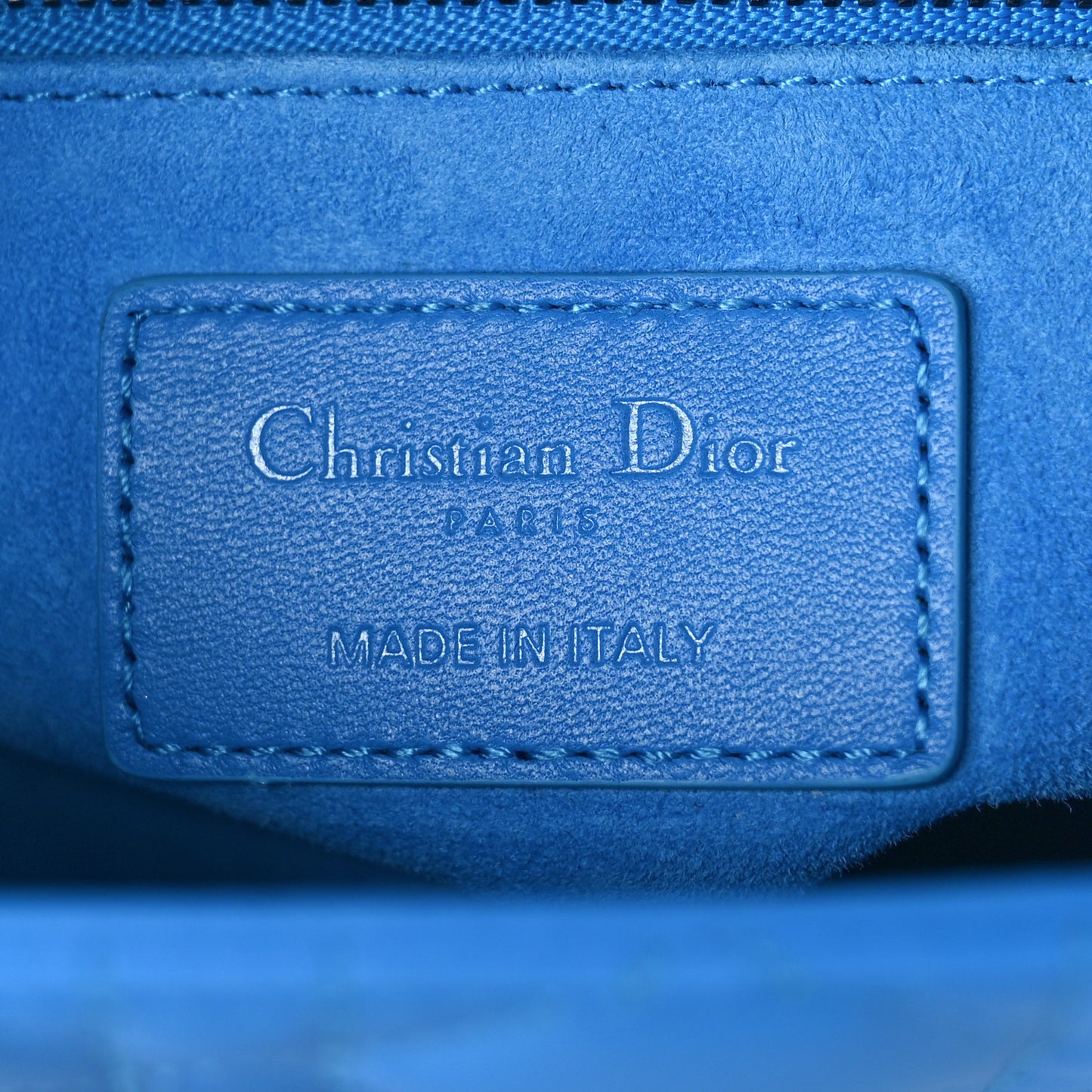 Lambskin Cannage Small Lady Dior Bright Blue
