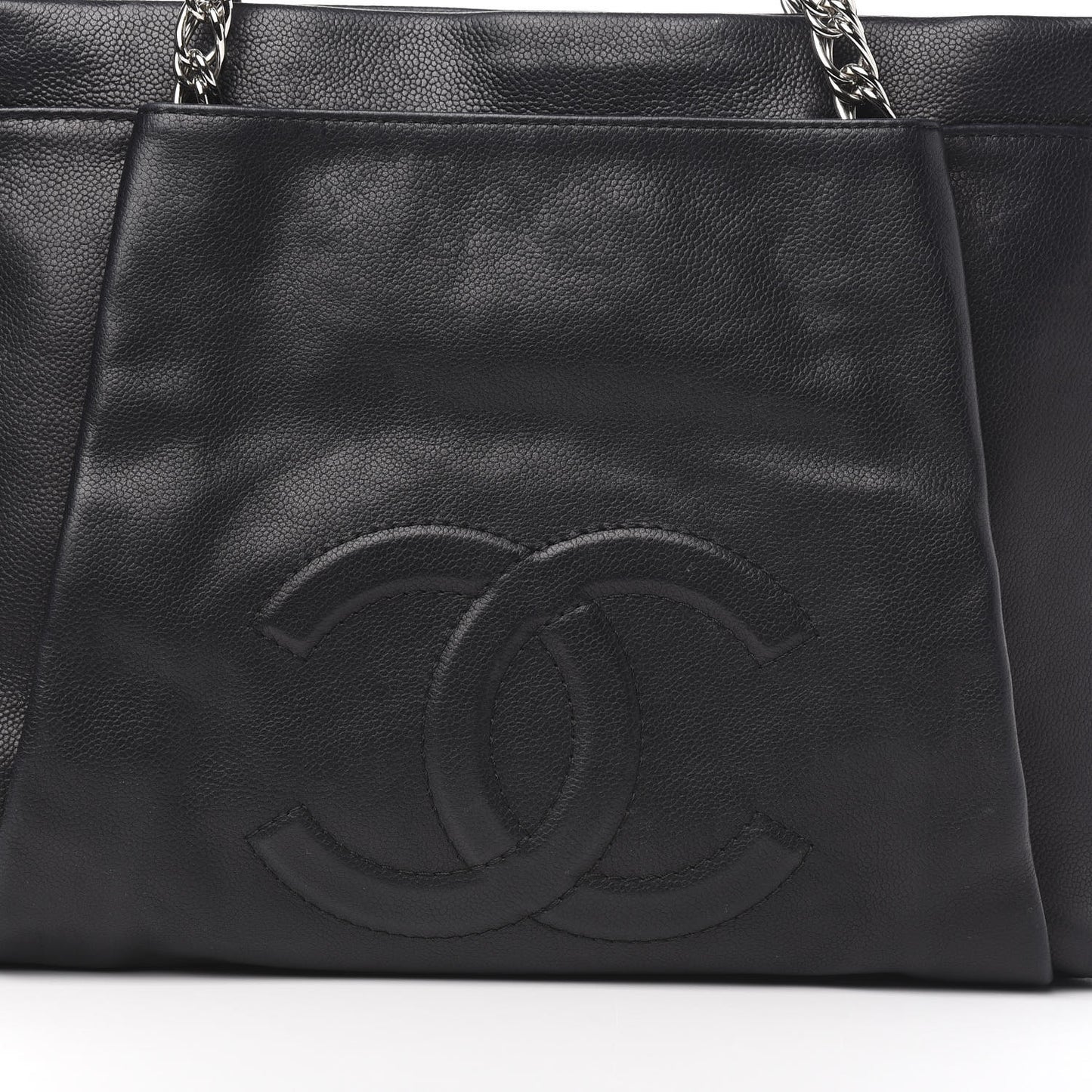 Caviar Large CC Tuck Tote Black