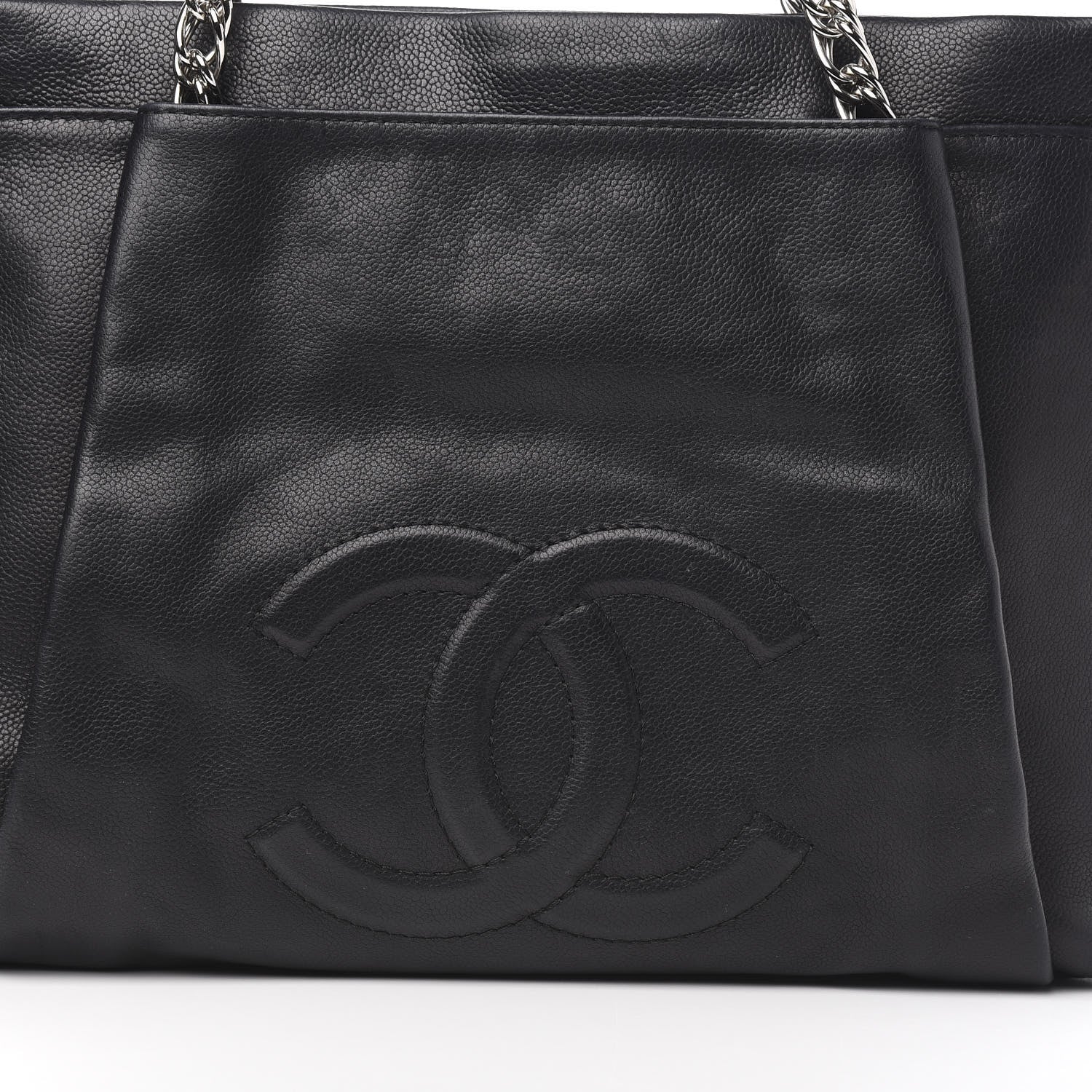 Chanel Caviar Large CC Tuck Tote Black 10 of 11