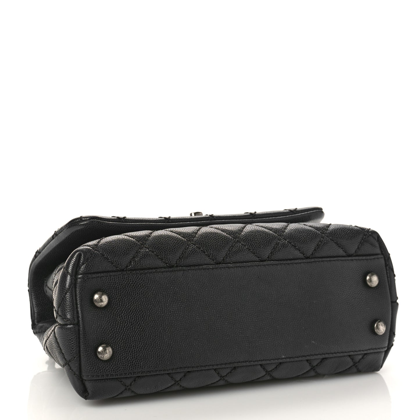 Caviar Quilted Mini Coco Handle Flap Black